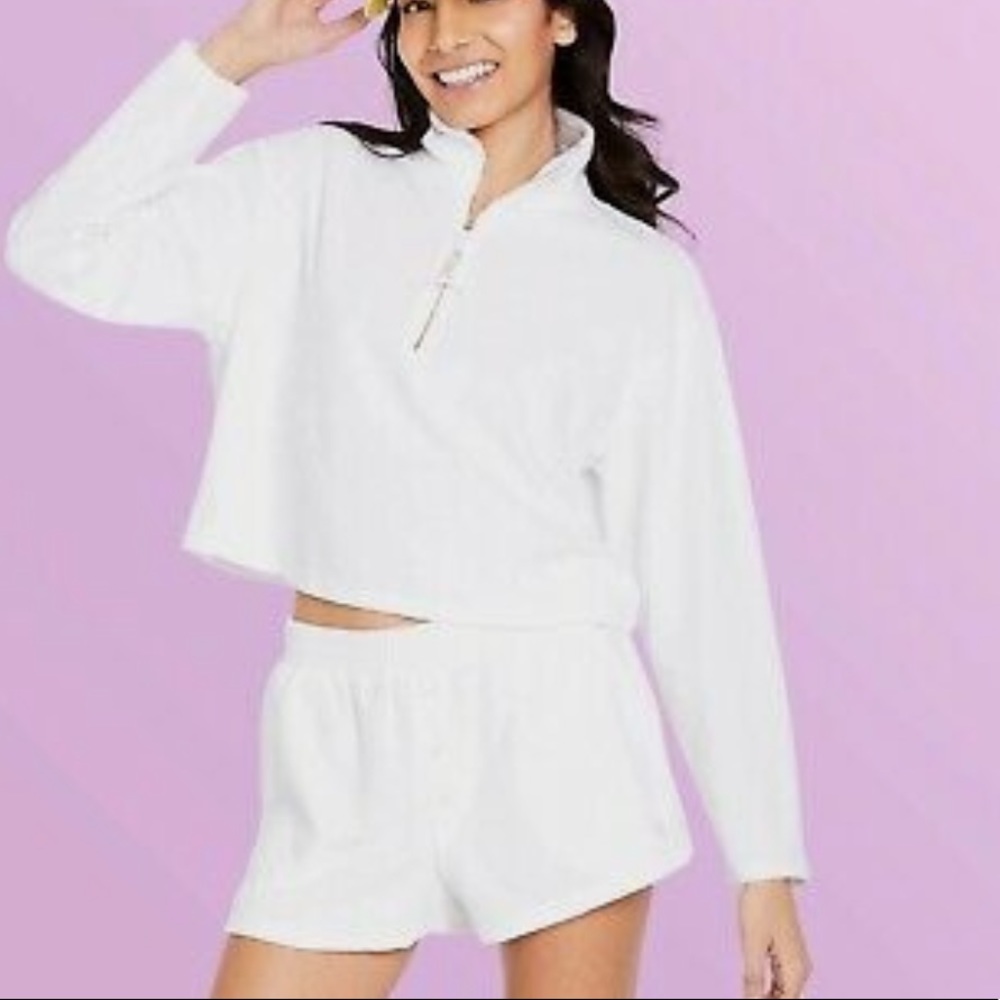 Cropped Half Zip Sweatshirt - Stoney Clover Lane x Target White XS